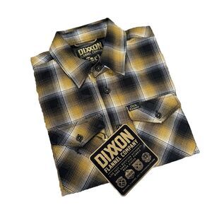 Dixxon NEW Mens Size M "F*ck Cancer" Yellow/Black Shadow Plaid Flannel Shirt